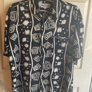 Surjani HAWAIIAN L. Short-Sleeve Shirt GEOMETRIC 100%RAYON 48”C32”L